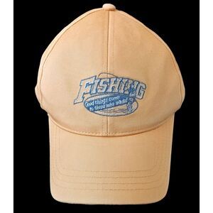 Yellow Baseball Cap  "All Good Things Come to Those who Wade!" Fly Fishing Hat
